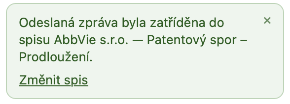 Potvrzení, že odeslaná zpráva byla zařazena