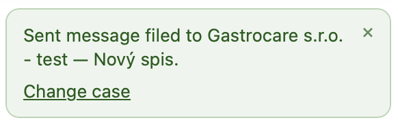 Confirmation that the sent message was filed